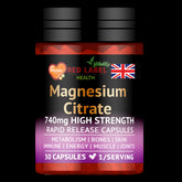 Magnesium Citrate 740mg 30 Capsules High Strength Fatigue & PMS